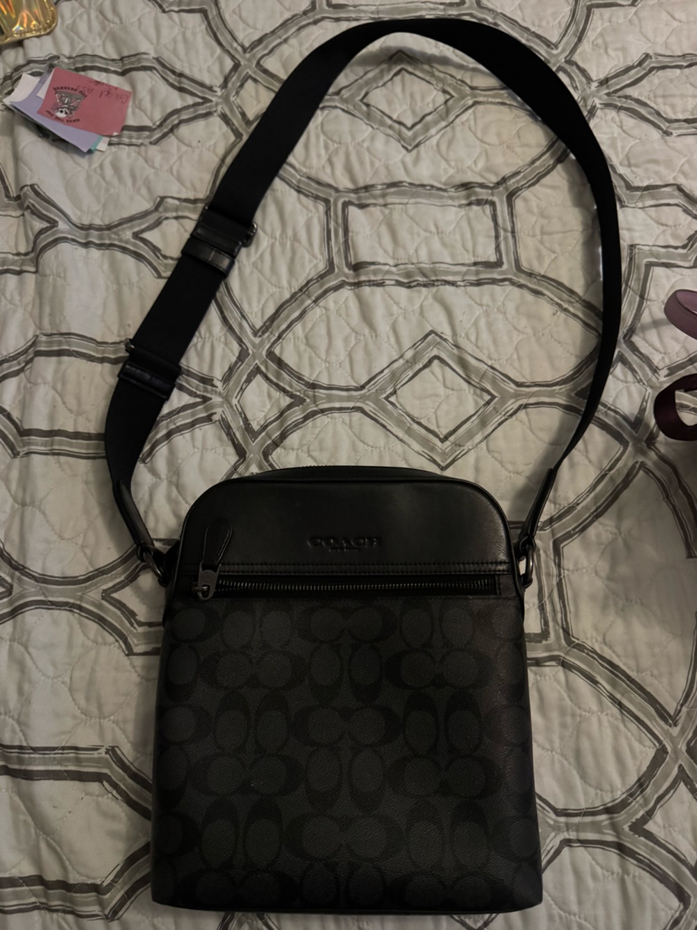 Coach Black Signature Messenger Crossbody